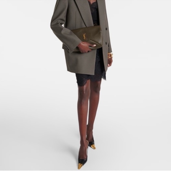 Saint Laurent Jeanne Slingback Pumps in smooth leather - black/ gold 36,5 - Picture 6 of 7